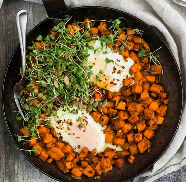 Sweet Potato Hash Egg Skillet